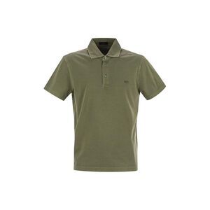 FAY Men's Short Sleeve Pique Polo Shirt Men MILITARY GREEN T-Shirts
